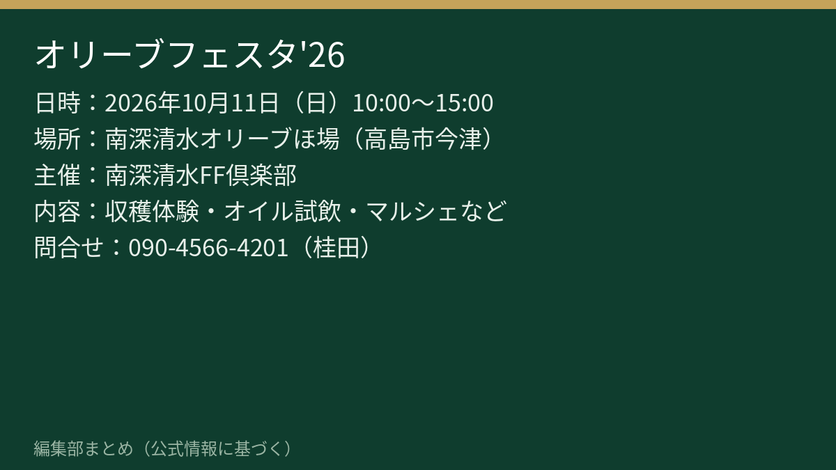開催概要の整理