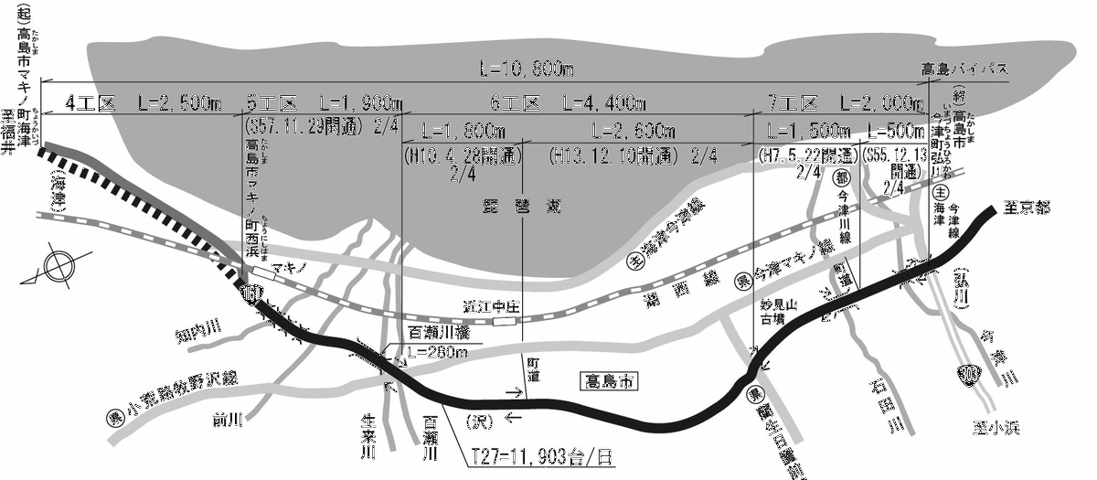 滋賀国道事務所の国道161号湖北側案内図