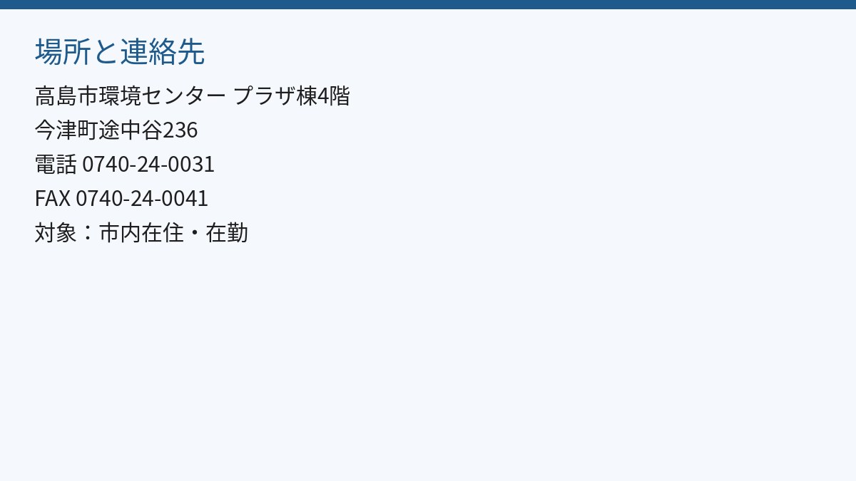 場所と連絡先